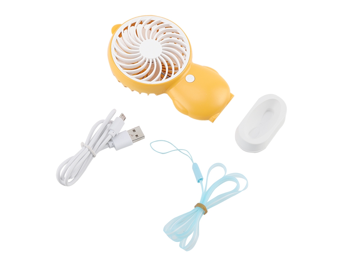 Ventilador de Mesa Portátil Usb Recarregável Amarelo
