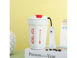 Caneca Térmica Portátil para Café, com Parede Dupla em Aço Inoxidável, À Prova de Vazamentos e com Alça. MDUG (branca)