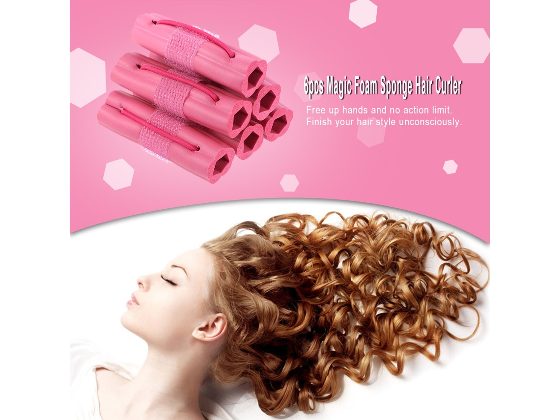 Conjunto de 6 modeladores de cachos de espuma mágica para cabelo, ondas e penteados da moda, ideais para casa e viagens.