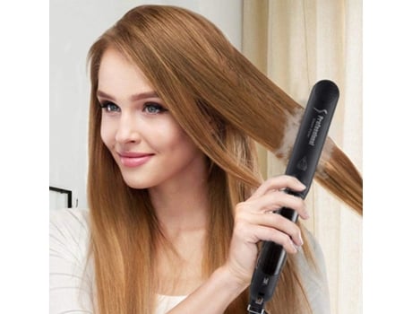 Alisador de vapor para cabelo, 2 em 1 Professional Steam Flat Iron Salon Ceramic Tourmaline Vapor Ferro de alisamento iônico de vapor