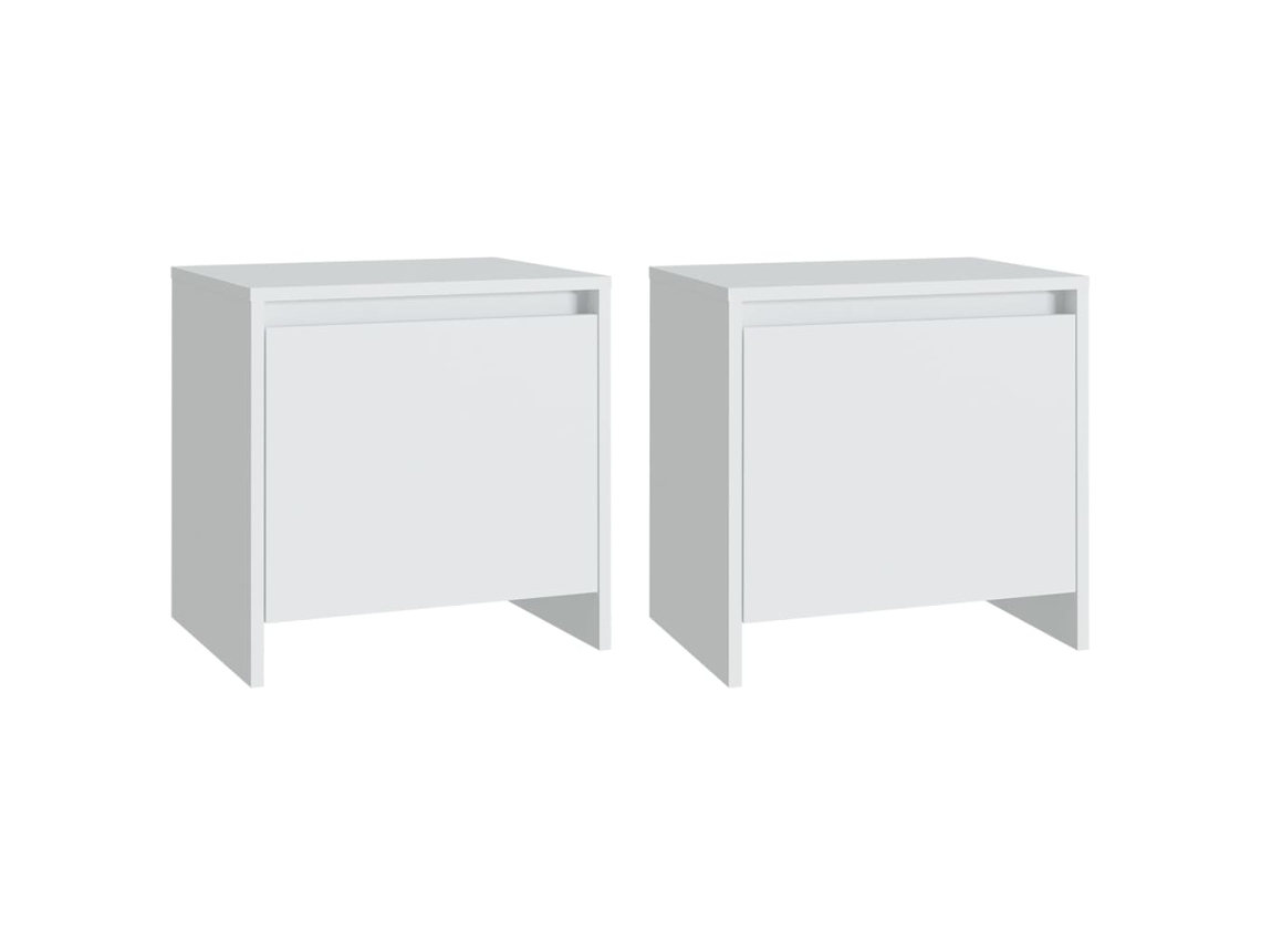 Bedside Cabinet, Bedside Cabinets Vidaxl Branco Madeira Processada (n/a)