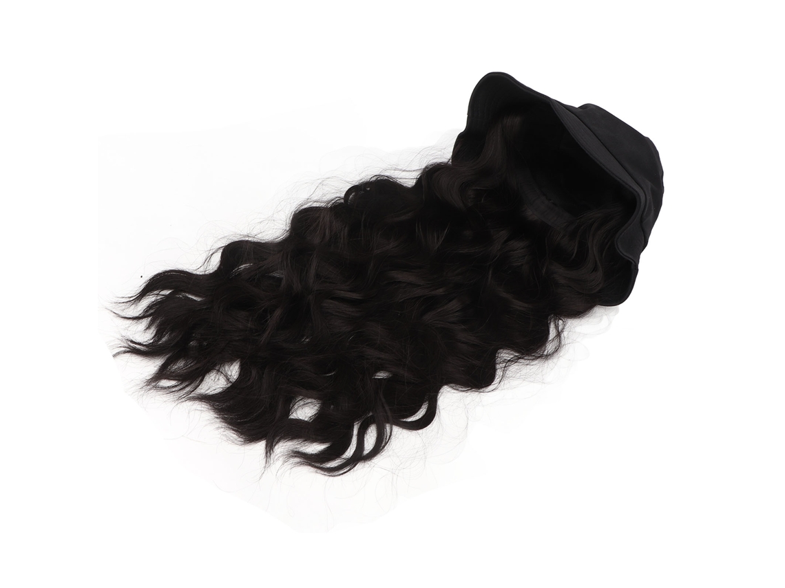 2026 pelo de Peluca Con Gorro Desmontable Rizado Ondulado para Mujeres Negro Marrón