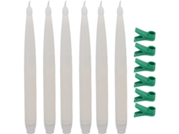 Conjunto De 6 Velas De Natal Led, Alimentadas Por Bateria, Luz Quente, Seguras, Ecológicas, Com Clip Gokoco