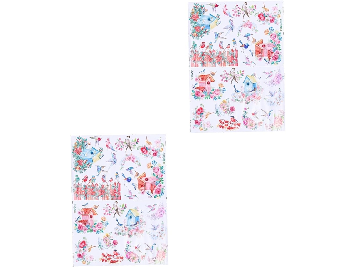 2 Conjuntos de Adesivos de Flores e Pássaros CHABERLU