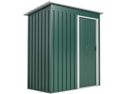 Cobertizo Metálico de Jardim 1,16 m² BTFORUS com porta de correr telhado inclinado verde