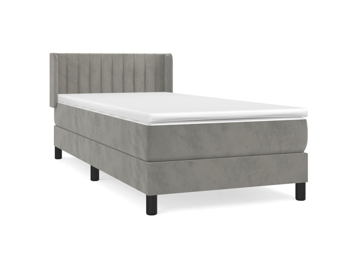 Box Spring Bed, Box Spring Beds Vidaxl Cinzeto Veludo (90 X 200 Cm)