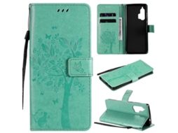 Capa De Couro Pu Com Estampa Horizontal De Árvore E Gato Para Motorola Edge+, Com Suporte, Compartimentos Para Cartões, Carteira E Cordão.