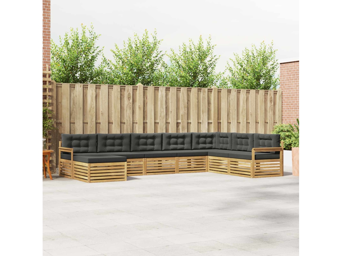 Vidaxl Conjunto De Sofás Para Exterior 8 Unid. Branco E Antracite