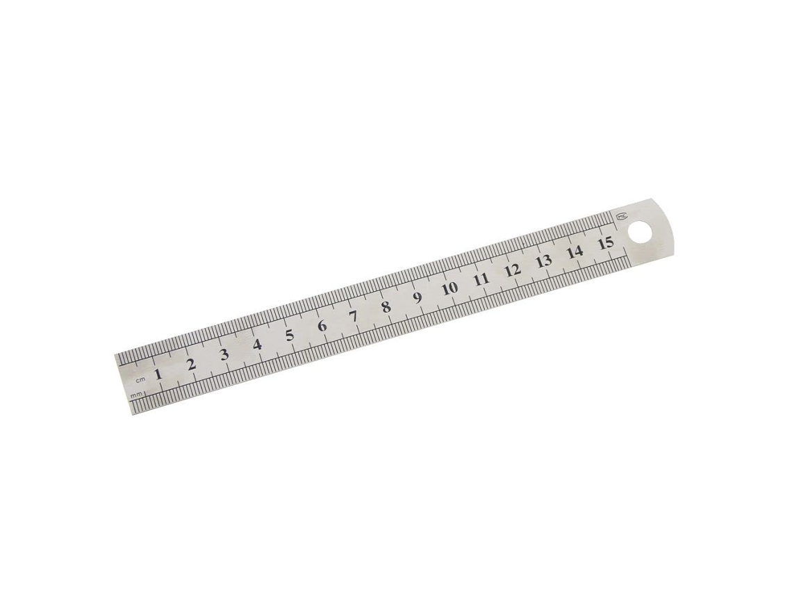 Régua Reta De Aço Inoxidável 15cm 6 Polegadas, Dupla Face, Material De Desenho, Réguas De Metal, Ferramenta De Medição