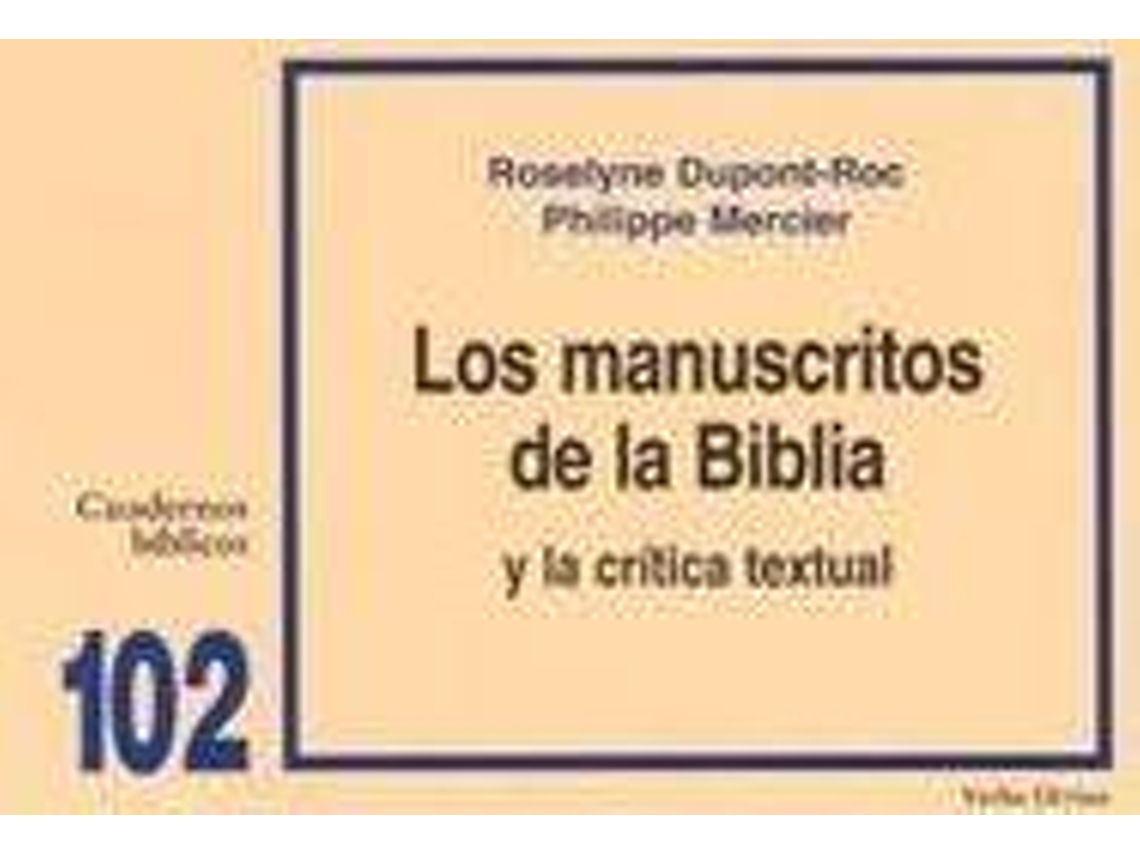 Livro 102.Manuscritos Biblia Critica Textual. de Roselyne Dupont-Roc (Espanhol)