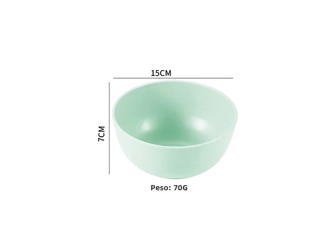 Tigela de Cozinha Ecológica de Plástico Sólido de 15 Cm , Tamanho Grande (verde), com Grande Capacidade. MDUG (6 Polegadas)