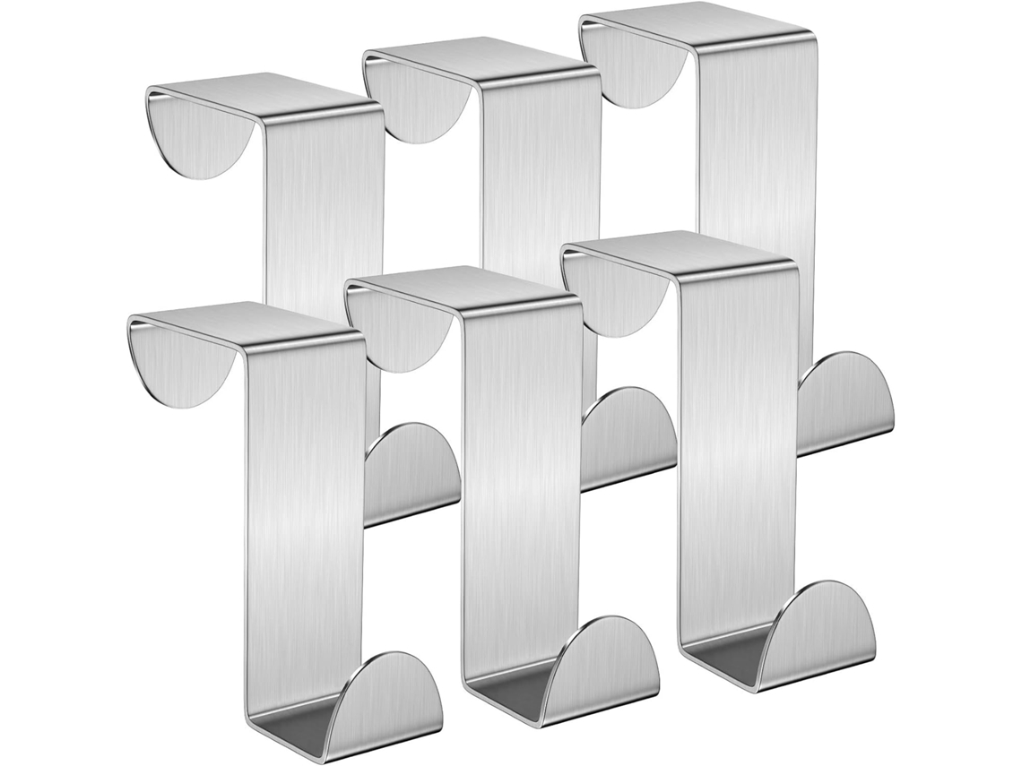Conjunto de 6 Cabides Porta em Aço Inoxidável, Cabides para Casacos BRILVIBERA