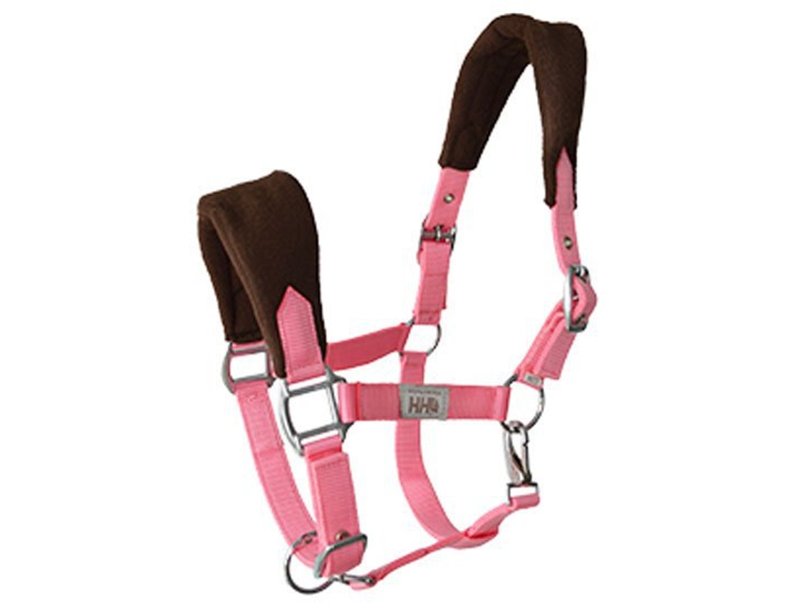 Mosquetão Forrado de Lã Duplo Acolchoado Nylon Rosa Cobhispano Hipica