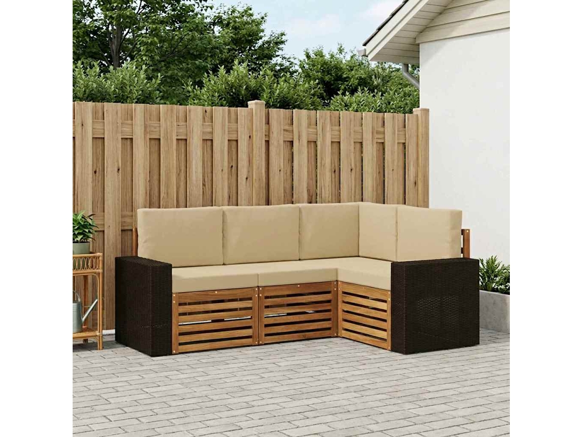 Vidaxl Conjunto De Sofás Para Exterior 4 Unid. Poliéster