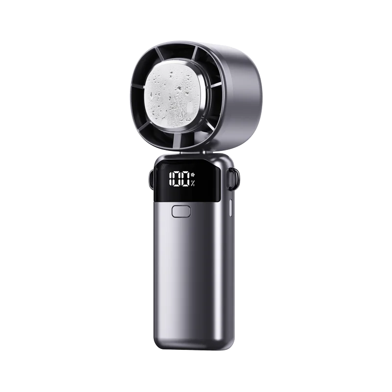 (cinza Escuro) Ventilador Portátil Recarregável Dobrável 2026 Com Resfriamento A Ar, Mini Ventilador De Mão De 3600mah