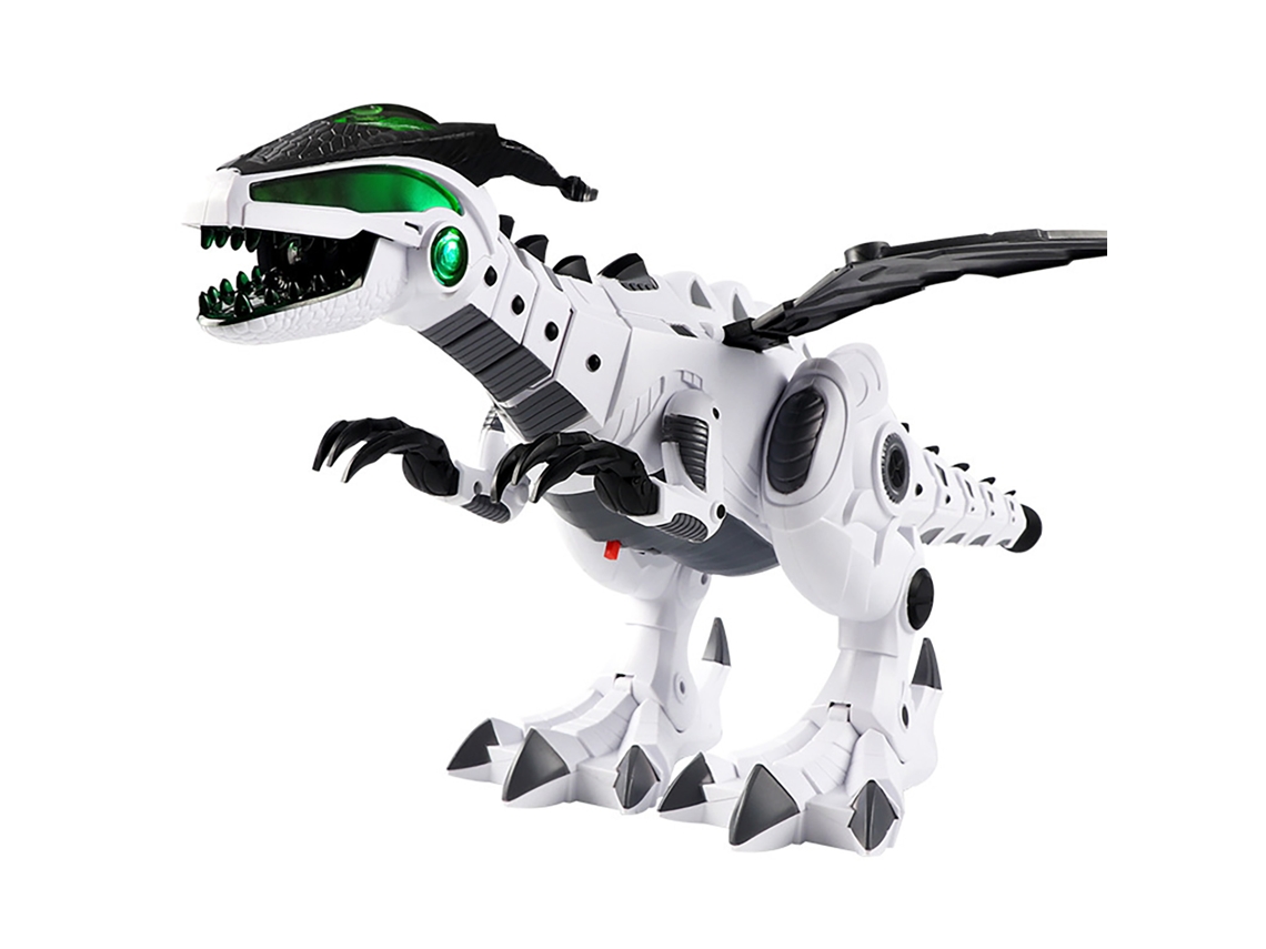 Mali brinquedo Dinossauro Tiranossauro Rex com Pulso, Oscilação de Cauda, Asas e Luzes Coloridas Branco