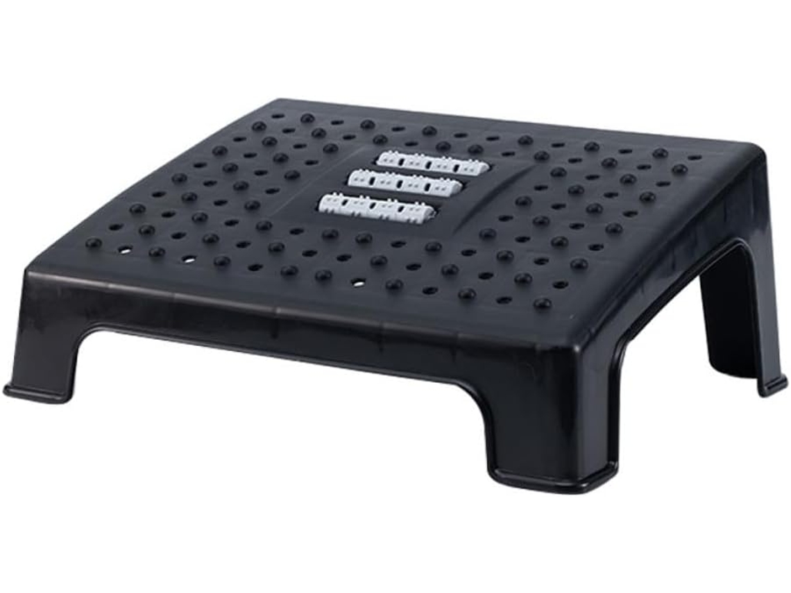 Banqueta Portátil Massagem Pés Ounona Pp Preto Design Ergonômico Apoio Multifuncional Escritório