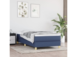Vidaxl Estrutura De Cama Com Molas 100x200 Cm Tecido Azul