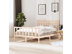 Vidaxl Estrutura De Cama 140x200 Cm Madeira Maciça