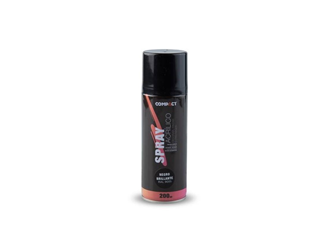 Tinta Spray Acrílica Preta Brilhante 200Ml