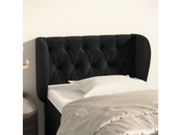 Vidaxl Cabeceira De Cama C/ Abas Veludo 83x23x78/88 Cm Preto