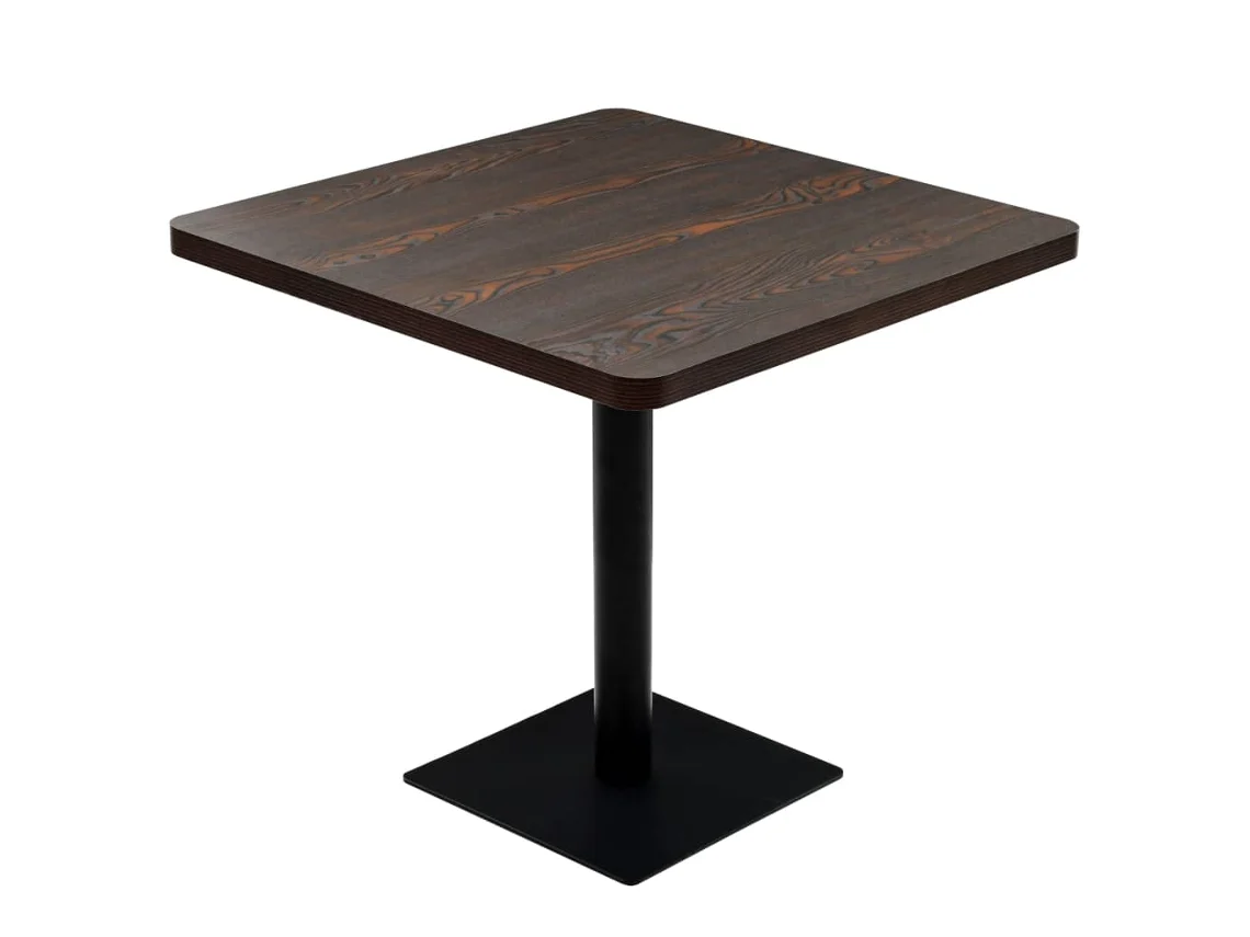Mesa Bistrô em MDF e Aço Quadrada 80x80x75cm Cinzento Escuro MAISON EXCLUSIVE