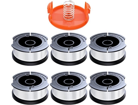 Carretel de linha de aparador de cordas para aparadores de cordas Black e Decker, 6 carretel de linha de cortador de escova 1 capa de carretel 1 m