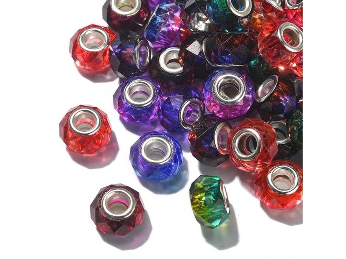 Conjunto De Correntes 100 Unidades - Correntes Europeias - Perfuradas - Diâmetro 5 Mm - Imitação De Cristal - Leve E Durável - Para Fazer Joias - Corr