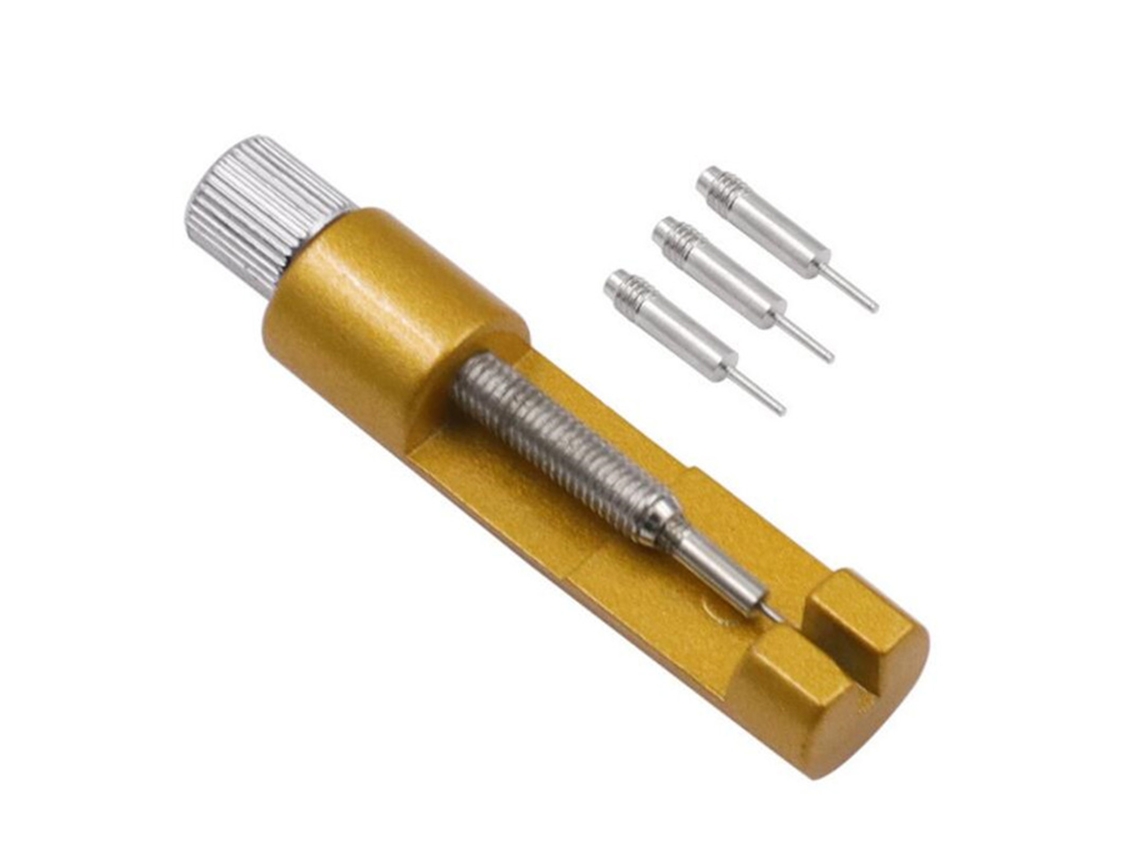 Kit Remoção Link Pulseira Relógio Ajuste Redimensionamento 3 Agulhas Ouro