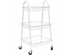 Carrinho De Armazenamento Metal Com Rodinhas 3 Camadas Rodas, Preto, 78 Cm Altura, Prateleira Utilitária Para Cozinha E Banheiro