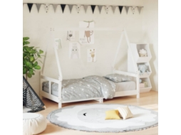 Vidaxl Estrutura De Cama Infantil 80x160 Cm Pinho Maciço Branco
