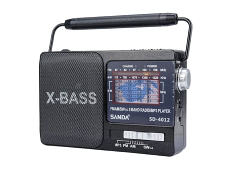 Rádio Fm/Am X-Bass SANDA Sd-4012 Preto