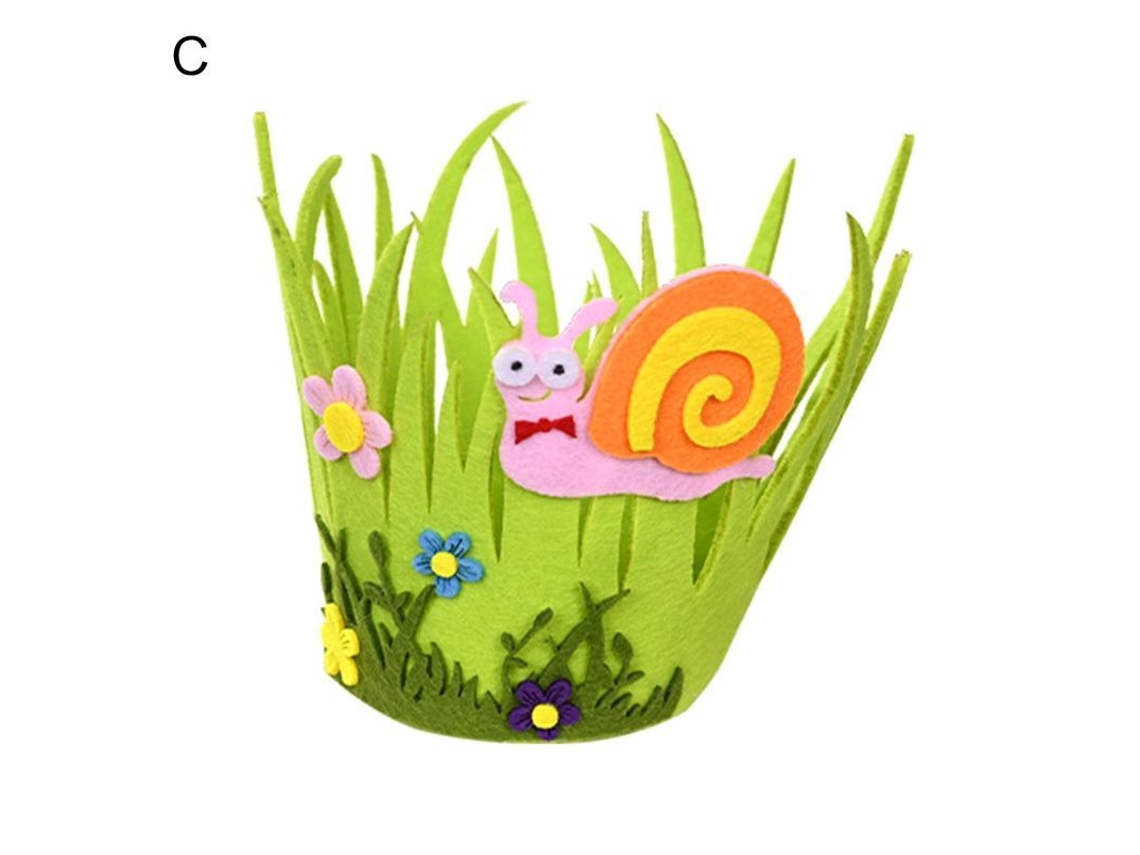 Cesta Decorativa Artesanal De Tela No Tejida Para Hogar Regalo Bonito Con Diseño De Flores Fina Para Pascua C