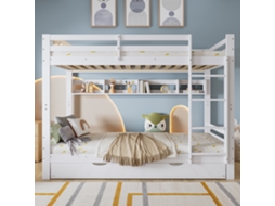 Cama De Berço Infantil Extensível 90x200cm Branco Com Rodas E Escada