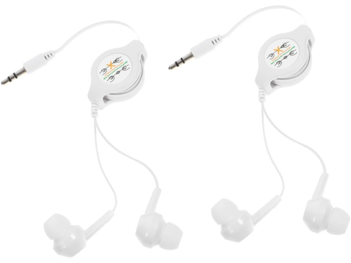 De 2 Fones Ouvido Com Fio, Ruído, Design E Para Uso Na Cor Branca