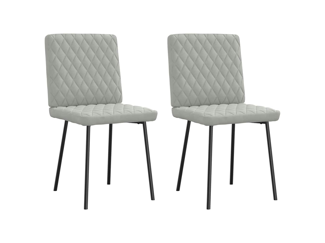 Vidaxl Cadeiras De Jantar 2 Pcs Veludo Cinzento-claro