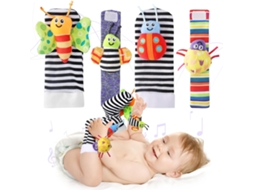 Bebê Infantil Chocalho Meias Brinquedos 3 6 a 12 Meses Menina Menino Aprendizagem Brinquedo HENTEN HOME
