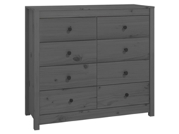 Armário de Apoio 100x40x90 Cm Pinho Maciço Cinza MAISON EXCLUSIVE