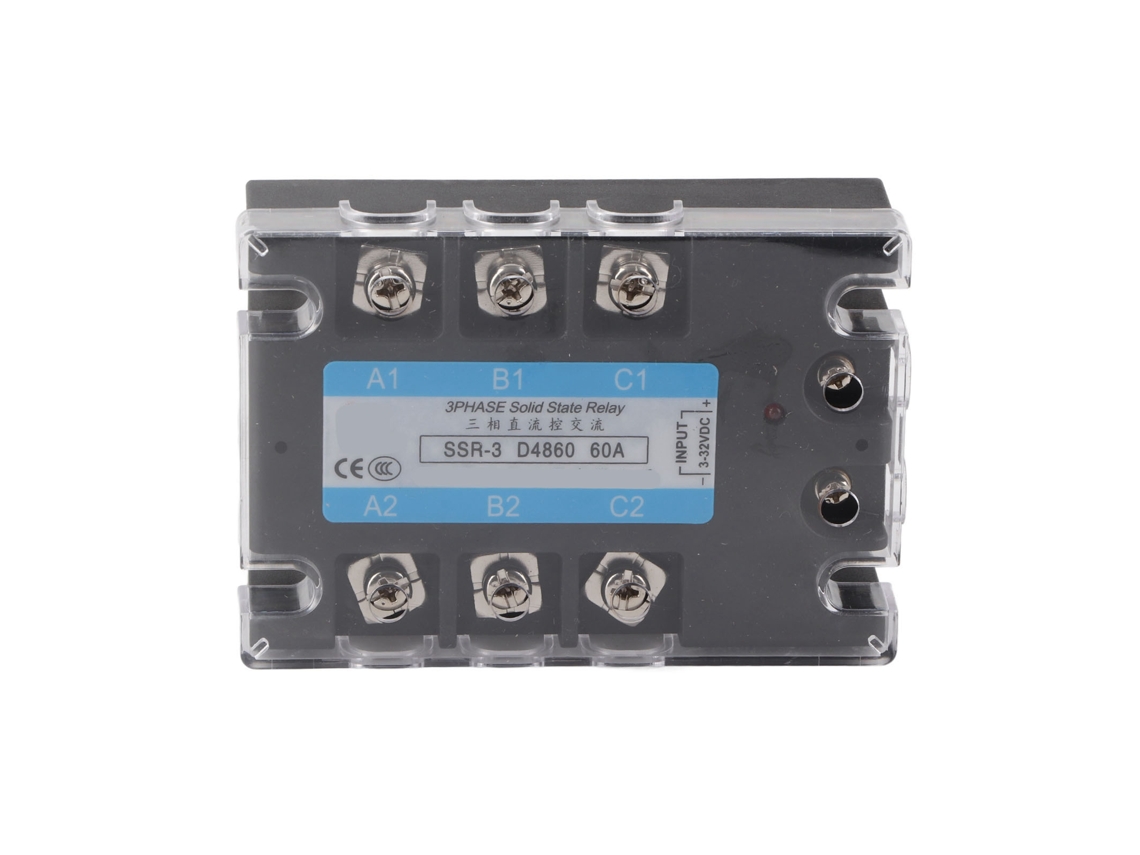 Rele Estático de 3 Fases SSR 3 D4860 60A DC/AC 480V YURU