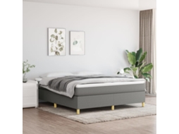 Vidaxl Cama Com Molas/colchão 180x200 Cm Tecido Cinzento-escuro