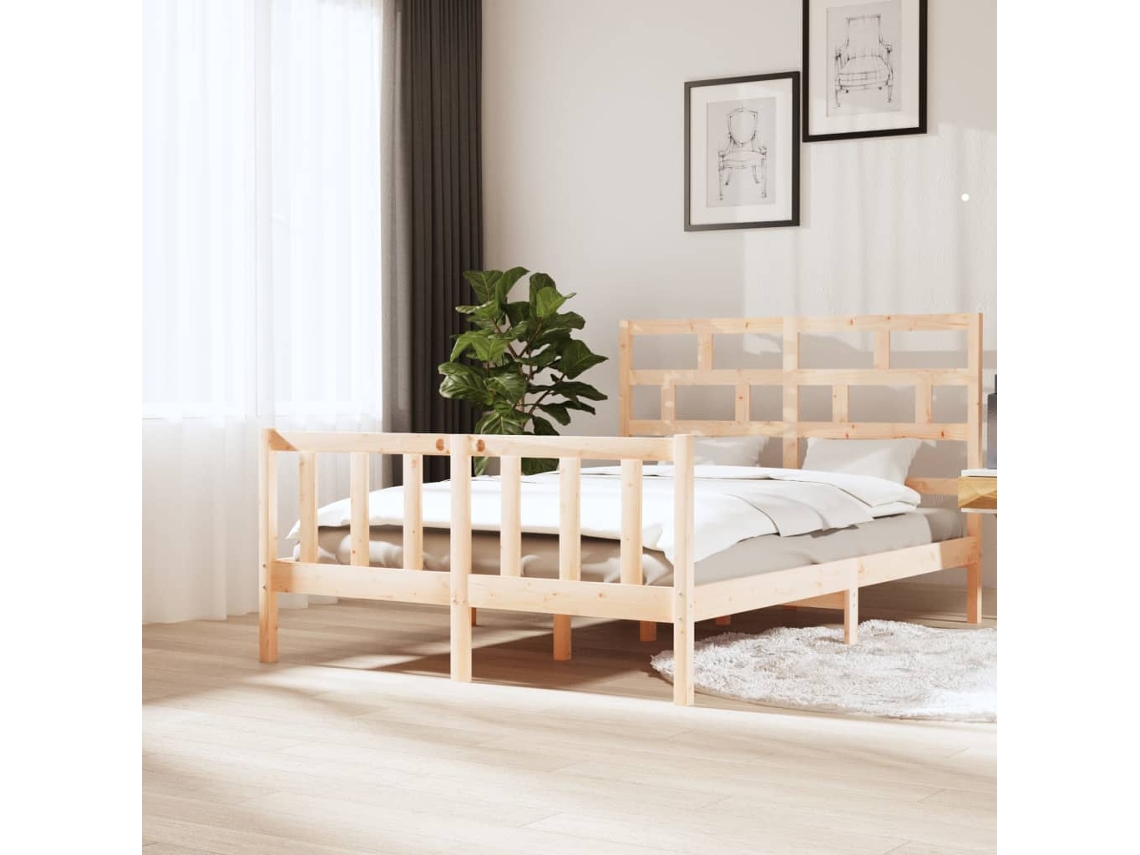 Vidaxl Estrutura De Cama 160x200 Cm Madeira De Pinho Maciça