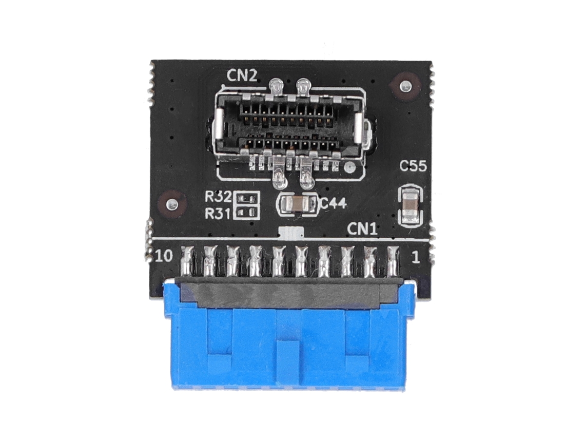 Adaptador De Extensão De Cabeçalho De 20 Pinos Usb 3.0 Para Type E Para Placa Mãe Luz Dourada