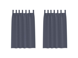 Conjunto 2 Cortinas Opacas Vidaxl Antracite Poliéster (175 X 140 Cm)