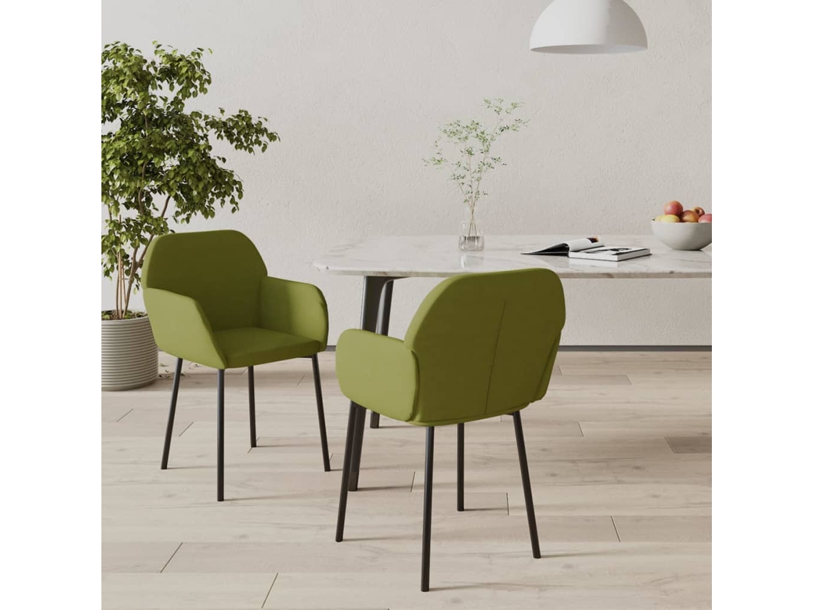 Vidaxl Cadeiras De Jantar 2 Pcs Veludo Verde-claro