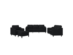 Maison Exclusive - 4 Pcs Conjunto De Sofás Com Almofadas Tecido Preto