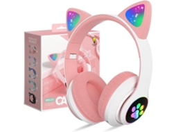 Fones de Ouvido Sem Fio Bluetooth para Crianças Fones de Ouvido Dobráveis com Orelha de Gato Áudio Sem Fio para Crianças Bluetooth 5.0 com 308