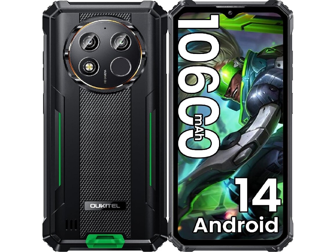Telefone robusto Android Wp28e, 16GB+64GB, expansível até 1TB, tela 6,52'' OUkitel