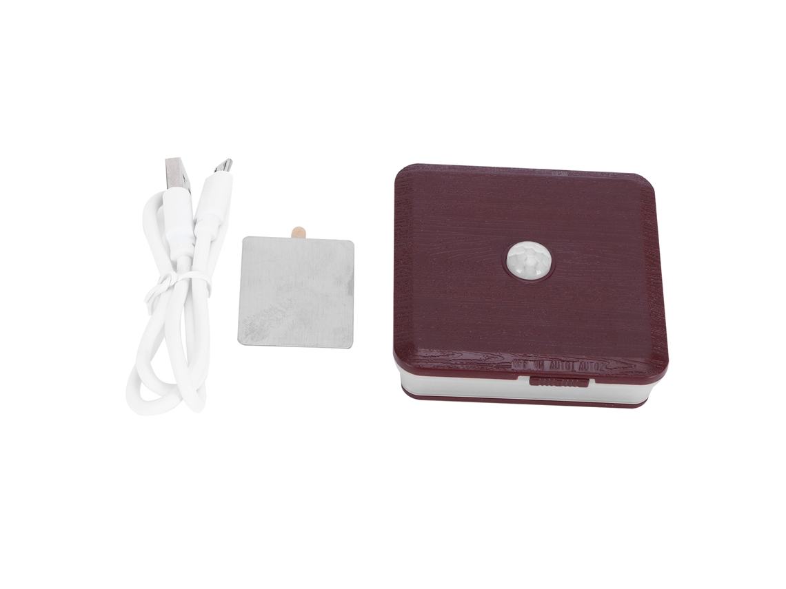 Rebe-lâmpada Noturna Led Inteligente Com Sensor De Movimento Para Armário Quarto Carga Usb Madeira Granate
