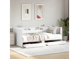 Vidaxl Sofá-cama Com Gavetas Sem Colchão 90x200 Cm Branco