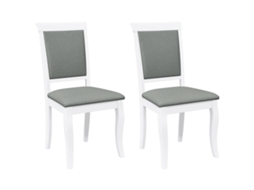 Maison Exclusive - Cadeiras De Jantar Com Almofadões 2 Pcs Madeira Maciça Branco